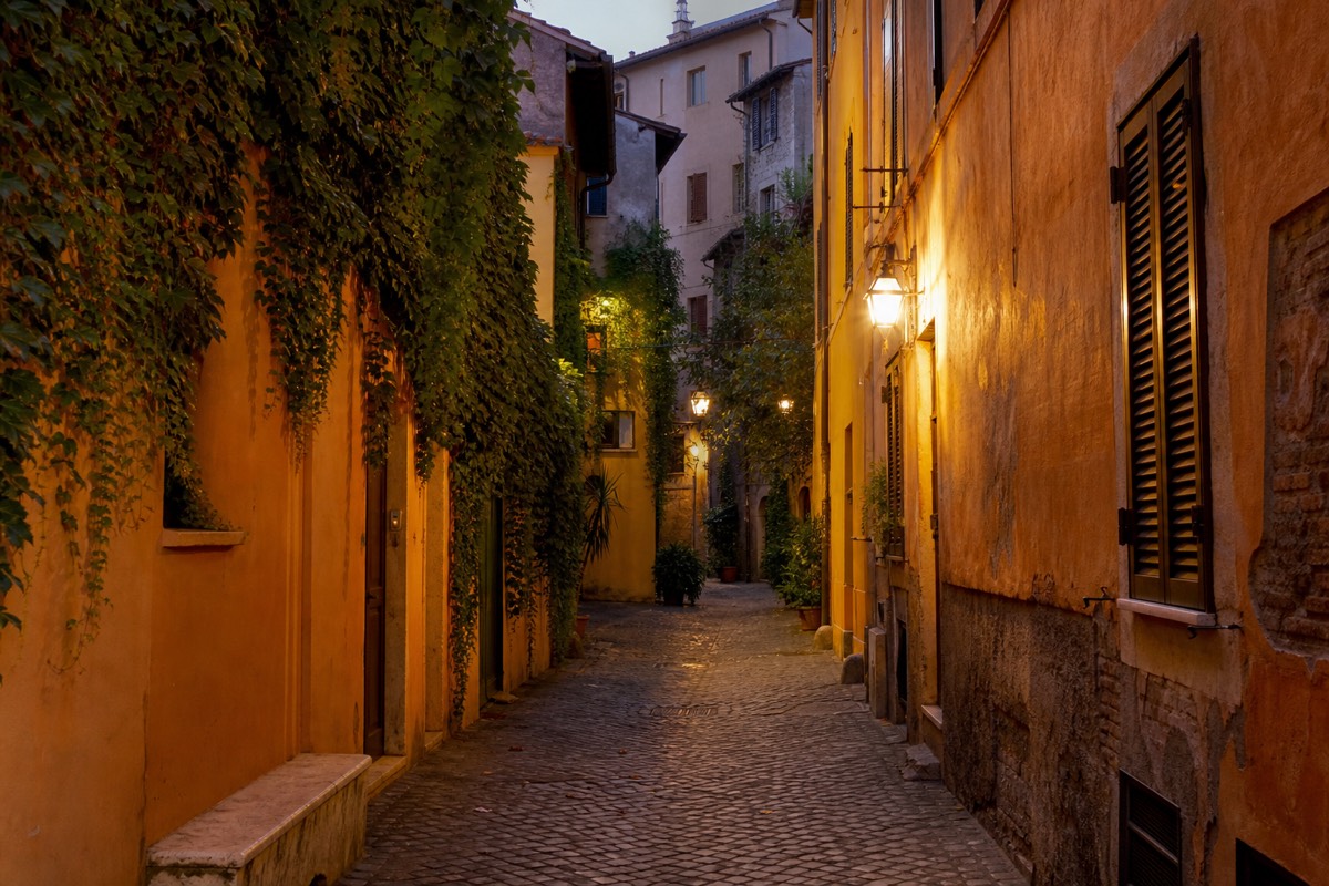 Trastevere Street — editorial illustration